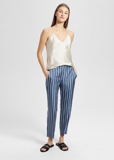 Theory Silk Stripe Pull-On Trouser