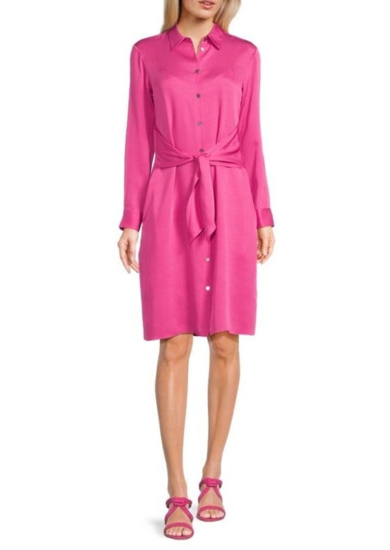 Theory Silk Tie Shirt Dress