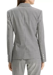 Theory Single-Breasted Slim Checkered One-Button Blazer