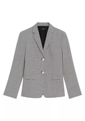 Theory Single-Breasted Slim Checkered One-Button Blazer