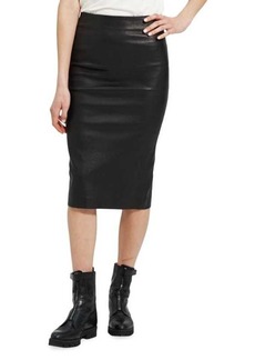 Theory Skinny Leather Pencil Skirt