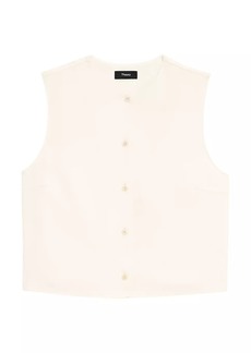 Theory Sleeveless Button-Front Shell Top
