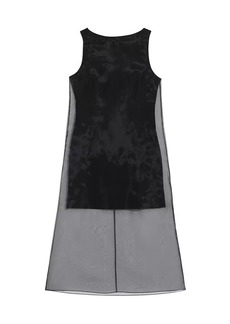 Theory Sleeveless Linen-Blend Organza Dress