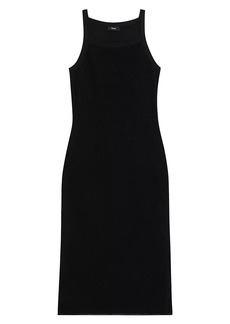 Theory Sleeveless Pointelle Knit Midi-Dress