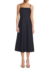 Theory Solid A Line Midi Dress