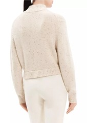 Theory Speckled Wool-Cashmere Zip Cardigan