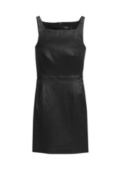 Theory Square-Neck Leather Dress