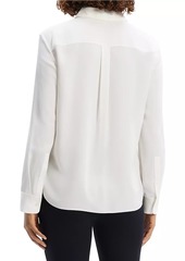 Theory Straight Silk Button-Front Shirt