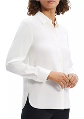 Theory Straight Silk Button-Front Shirt