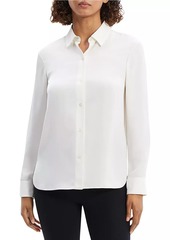 Theory Straight Silk Button-Front Shirt