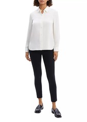 Theory Straight Silk Button-Front Shirt