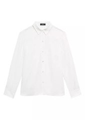 Theory Straight Silk Button-Front Shirt