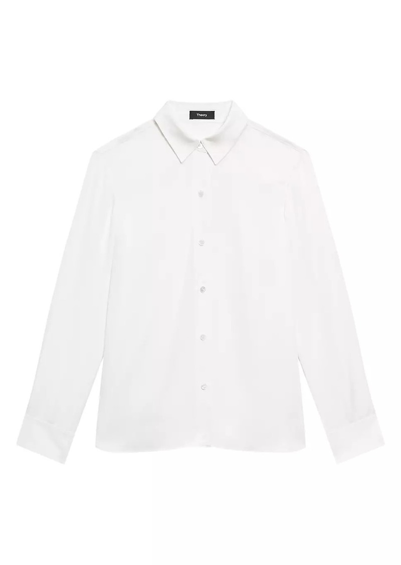 Theory Straight Silk Button-Front Shirt