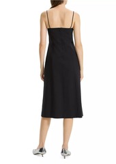 Theory Strappy Linen-Blend Midi-Dress