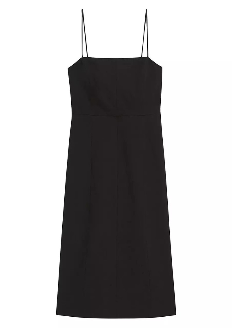 Theory Strappy Linen-Blend Midi-Dress