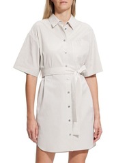 Theory Stripe Belted Shirt Dress