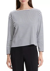 Theory Stripe Cotton Pullover Top