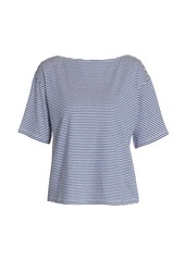 Theory Stripe Linen-Cotton T-Shirt