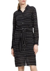 Theory Stripe Tie Waist Shirt Dress