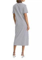 Theory Striped Cotton Midi-Dress