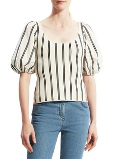 Theory Striped Puff Sleeve Top
