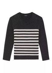 Theory Striped Shrunken Crewneck Sweater