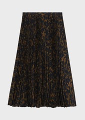 Theory Sunburst Pleated A-Line Midi Skirt