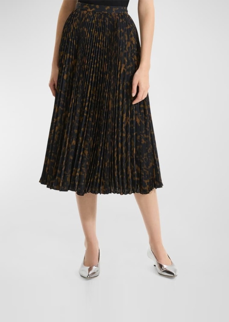 Theory Sunburst Pleated A-Line Midi Skirt