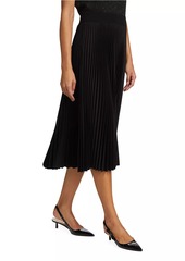 Theory Sunburst Pleated Wool-Blend Midi-Skirt