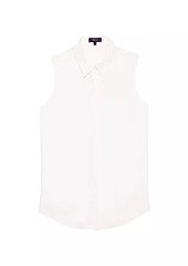 Theory Tanelis Modern Silk Sleeveless Blouse