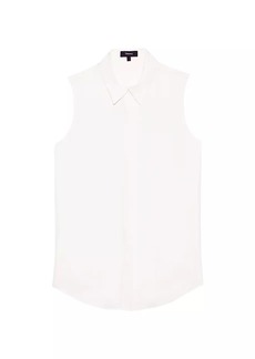 Theory Tanelis Modern Silk Sleeveless Blouse