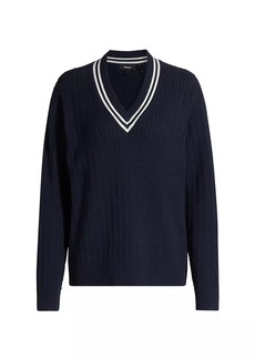 Theory Tennis Cotton-Cashmere Sweater