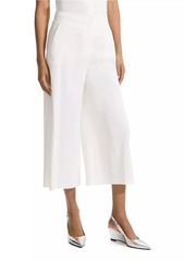 Theory Terena Linen-Blend Wide Crop Pants