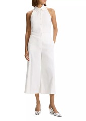 Theory Terena Linen-Blend Wide Crop Pants