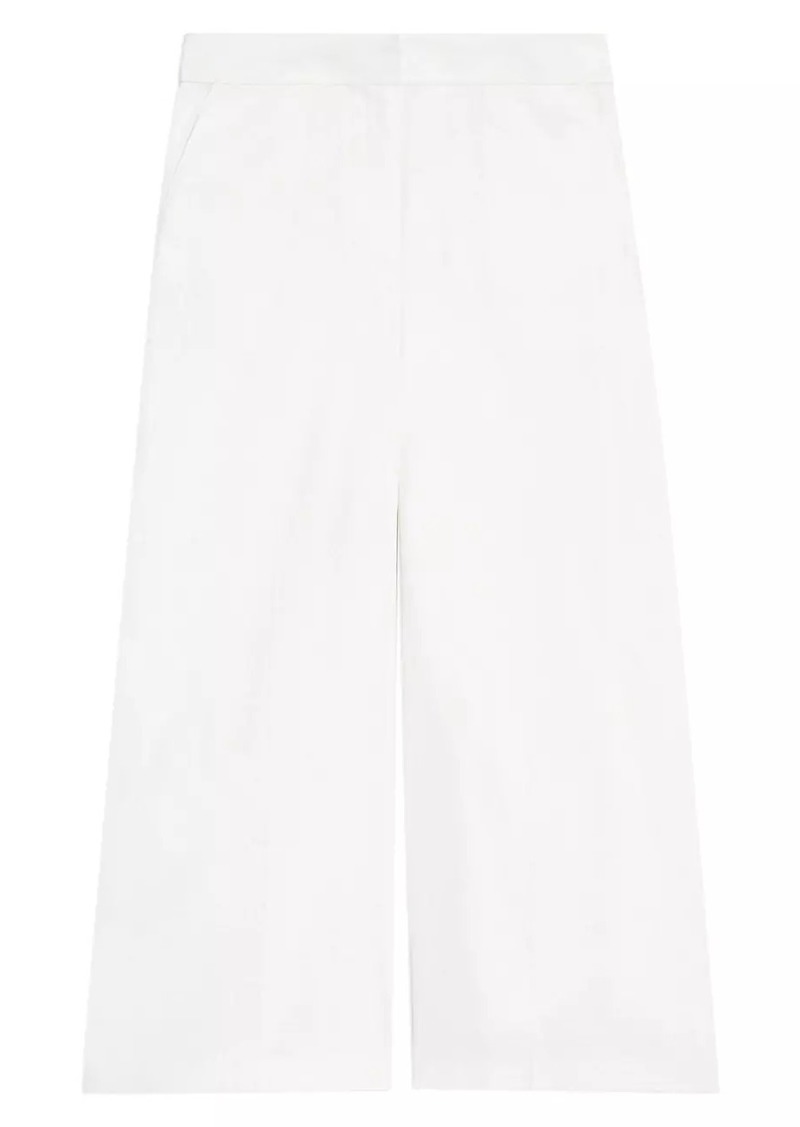 Theory Terena Linen-Blend Wide Crop Pants