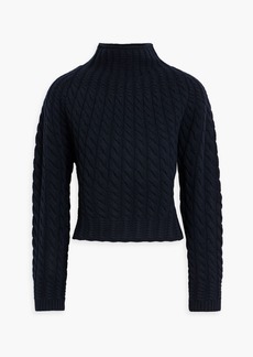 Theory - Cable-knit wool and cashmere-blend turtleneck sweater - Blue - L
