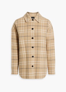 Theory - Checked wool-blend flannel jacket - Neutral - S