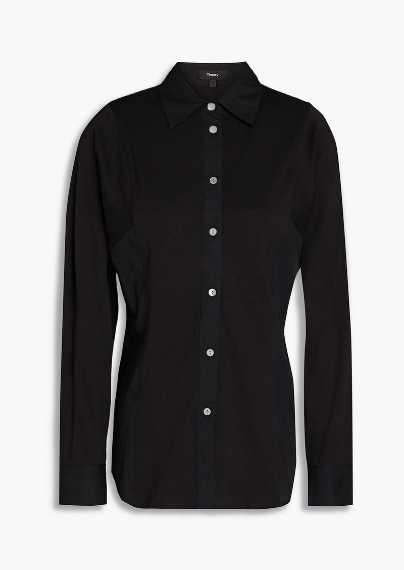 Theory - Cotton-jersey and poplin shirt - Black - L