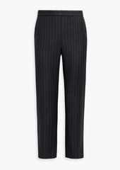 Theory - Cropped pinstriped tweed tapered pants - Gray - US 6