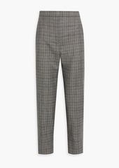 Theory - Cropped Prince of Wales checked wool-tweed tapered pants - Black - US 4