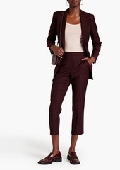 Theory - Cropped wool-flannel tapered pants - Burgundy - US 4