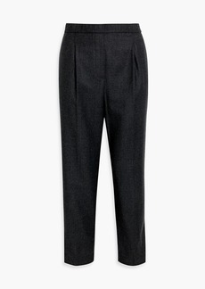Theory - Cropped wool-flannel tapered pants - Gray - US 8