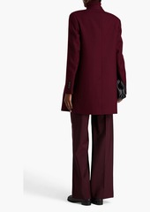 Theory - Double-breasted wool-blend twill coat - Burgundy - US 00