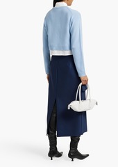 Theory - Layered poplin-trimmed cashmere sweater - Blue - M