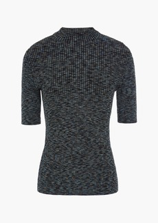 Theory - Leenda marled ribbed-knit turtleneck sweater - Black - XS