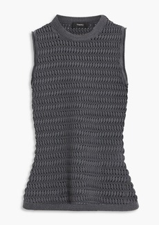 Theory - Malda open-knit cotton-blend vest - Gray - XS