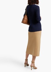 Theory - Merino wool-blend midi skirt - Neutral - XS