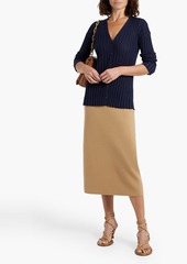 Theory - Merino wool-blend midi skirt - Neutral - XS