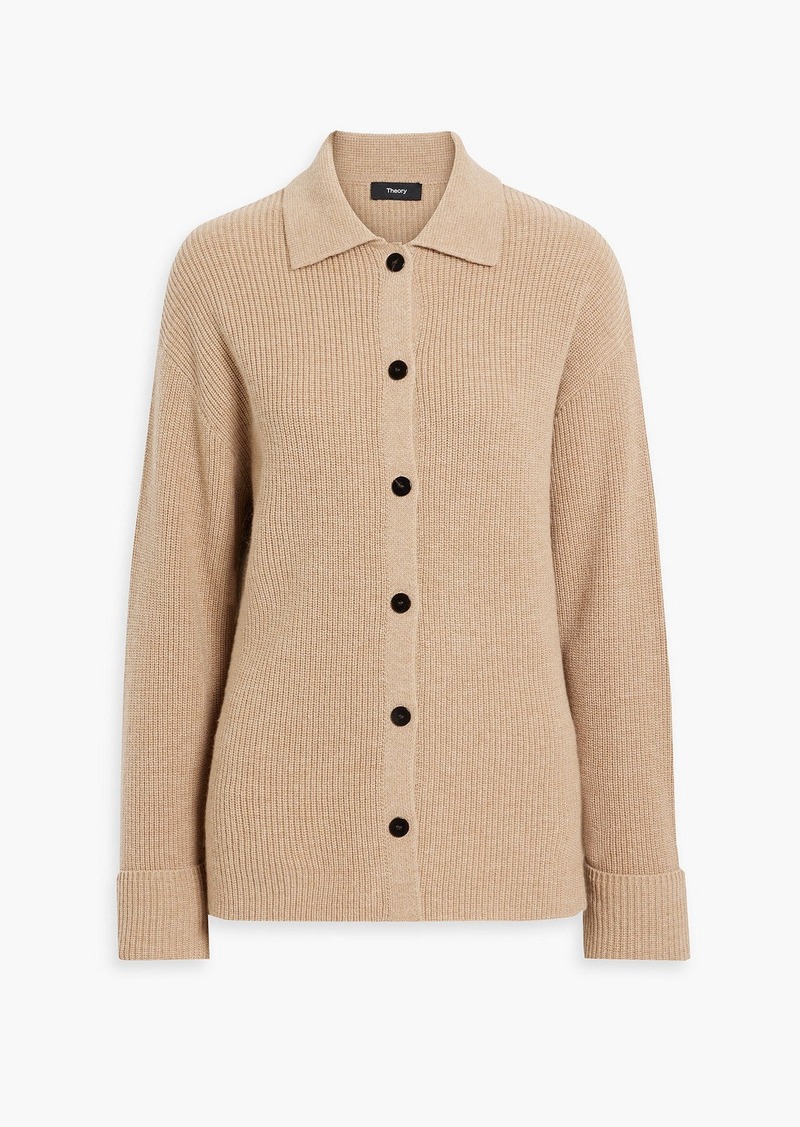 Theory - Ribbed merino wool and cashmere-blend cardigan - Neutral - S