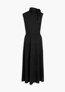 Theory - Tiered crinkled-satin maxi dress - Black - US 2